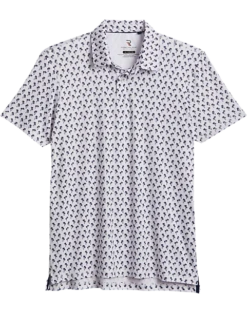 Report Collection Modern Fit Knit Polo, Navy Palm Tree