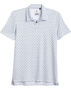 Report Collection Modern Fit Knit Polo, White & Blue Floral