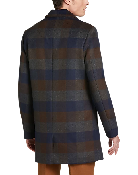 Paisley & Gray Slim Fit Topcoat, Wine Buffalo Plaid 2 Paisley & Gray Slim Fit Topcoat, Wine Buffalo Plaid - Image 2