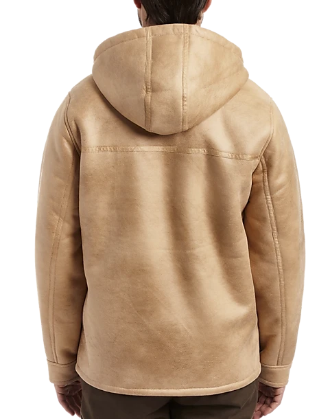 Rainforest Classic Fit Faux Nubuck Hooded Jacket, Tan 2 Rainforest Classic Fit Faux Nubuck Hooded Jacket, Tan - Image 2