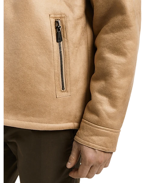 Rainforest Classic Fit Faux Nubuck Hooded Jacket, Tan 3 Rainforest Classic Fit Faux Nubuck Hooded Jacket, Tan - Image 3