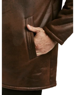 Rainforest Classic Fit Faux Nubuck Barn Coat, Cognac -Suit Boutique Shop MW40 71F6 19 RAINFOREST COGNAC ALT2