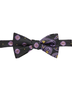 Pronto Uomo Golden Yellow Woven Stripe Bow Tie