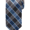 Pronto Uomo Narrow Tie, Blue Grid