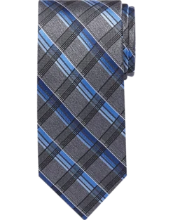 Pronto Uomo Narrow Tie, Plum & Charcoal Grid