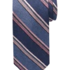 Pronto Uomo Pink & Blue Stripe Narrow Tie
