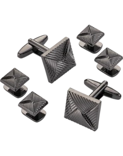 Pronto Uomo Cufflinks & Studs Set, Black Wrap