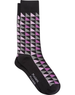 Egara Socks, Pink & Gray Tri Grid
