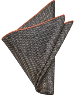 Joseph Abboud Pocket Square, Taupe Check