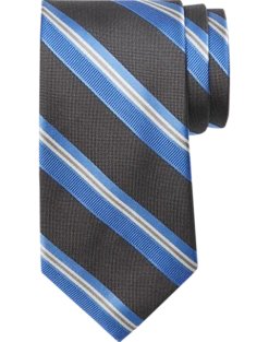 Pronto Uomo Narrow Tie, Charcoal Stripe