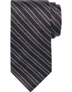Egara Skinny Tie, Brown Stripe