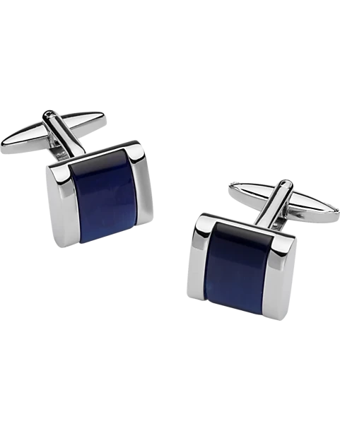Pronto Uomo Blue Fiberoptic Square Cufflinks 1 Pronto Uomo Blue Fiberoptic Square Cufflinks