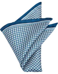 Pronto Uomo Pocket Square, Navy Check