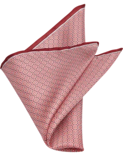 Pronto Uomo Pocket Square, Burgundy Square Dot