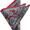 Pronto Uomo Pocket Square, Red Paisley