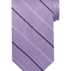 Pronto Uomo Narrow Tie, Lavender With Black & White Stripes