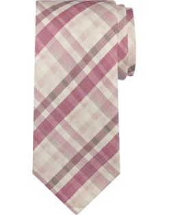 Pronto Uomo Narrow Tie, Berry Plaid