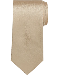 Pronto Uomo Narrow Tie, Tonal Champagne Paisley