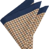 Joseph Abboud Pocket Square, Navy & Taupe Check