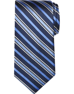 Pronto Uomo Narrow Tie, Blue Stripe