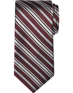 Pronto Uomo Narrow Tie, Burgundy Stripe