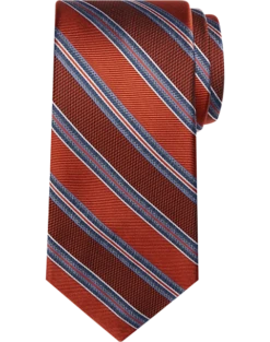 Pronto Uomo Narrow Tie, Orange Stripe