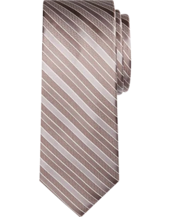 Egara Narrow Tie, Taupe Stripe