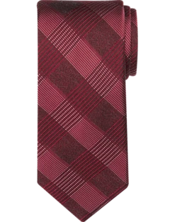 Calvin Klein Narrow Tie, Red Tonal Plaid