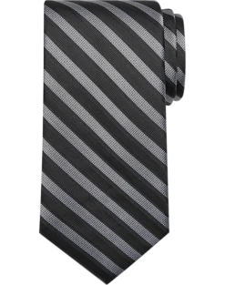 Calvin Klein Narrow Tie, Black & Gray Stripe
