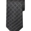 Awearness Kenneth Cole Narrow Tie, Charcoal Puzzle Pattern