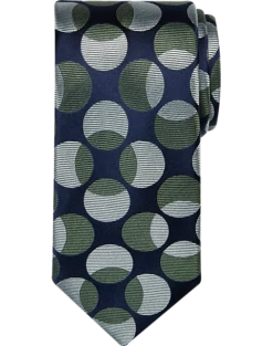 Awearness Kenneth Cole Narrow Tie, Olive Overlapping Dot
