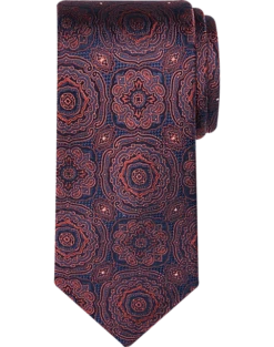 Awearness Kenneth Cole Narrow Tie, Rust Filigree Medallion