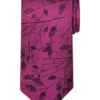 Pronto Uomo Narrow Tie, Fuchsia Marsh Twigs