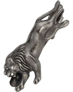 Pronto Uomo Tie Bar, Gunmetal Leaping Lion