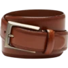 Joseph Abboud Feather Edge Leather Belt, Cognac