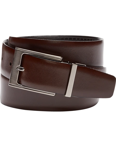 Joseph Abboud Feather Edge Reversible Leather Belt, Black 2 Joseph Abboud Feather Edge Reversible Leather Belt, Black - Image 2
