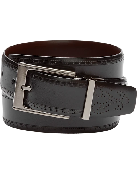 Joseph Abboud Feather Edge Reversible Leather Belt, Black 1 Joseph Abboud Feather Edge Reversible Leather Belt, Black