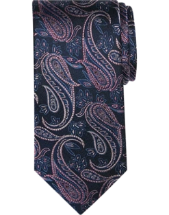 Pronto Uomo Narrow Tie, Pink Paisley