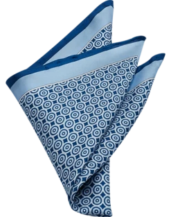Pronto Uomo Pocket Square, Navy Square And Dot