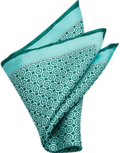 Pronto Uomo Pocket Square, Green Square And Dot