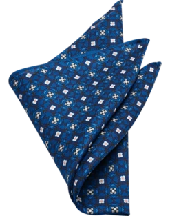 Pronto Uomo Pocket Square, Navy Medallion