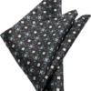 Pronto Uomo Pocket Square, Black Medallion