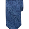 Pronto Uomo Narrow Tie, Blue Tonal Paisley