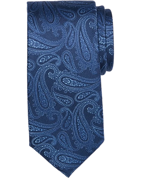 Pronto Uomo Narrow Tie, Blue Tonal Paisley 1 Pronto Uomo Narrow Tie, Blue Tonal Paisley