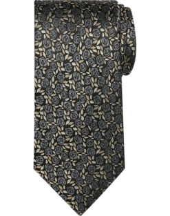 Pronto Uomo Narrow Tie, Black Floral