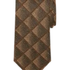 Pronto Uomo Narrow Tie, Brown Sketched Diamond