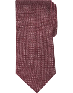 Pronto Uomo Narrow Tie, Pink Micro Square