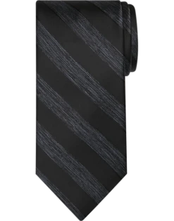 Pronto Uomo Narrow Tie, Black Stripe