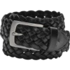 Joseph Abboud Genuine Leather Braided Belt, Black