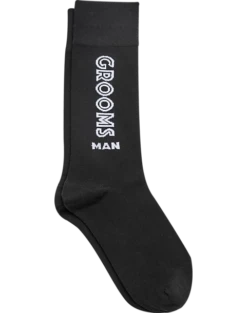 Egara Mid-Calf Grooms Man Socks, Black
